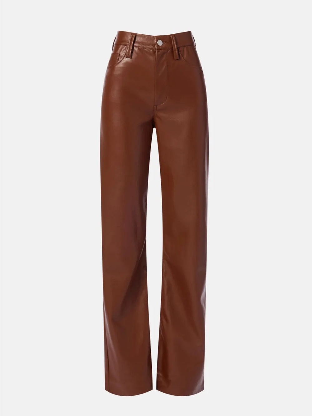 Joe’s Jeans Faux Leather Straight Leg Pants The Margot Chestnut Brown
